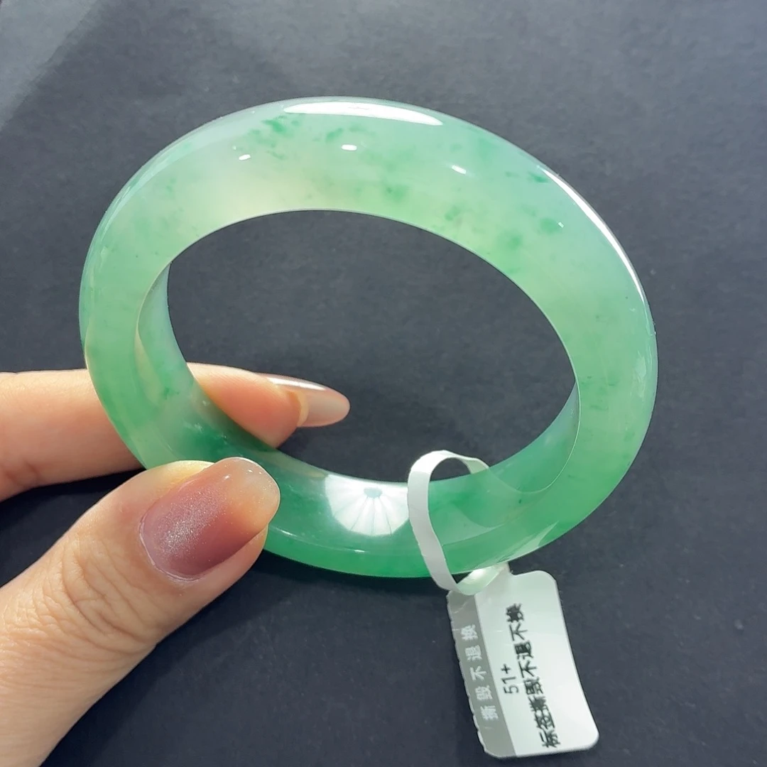 石英质玉（非洲翠）未镶嵌手镯51.2圈口