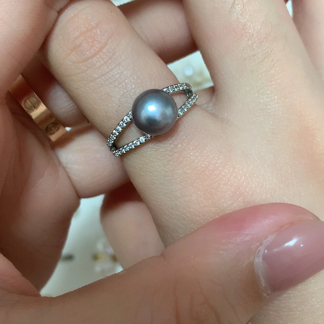 淡水珍珠戒指合金