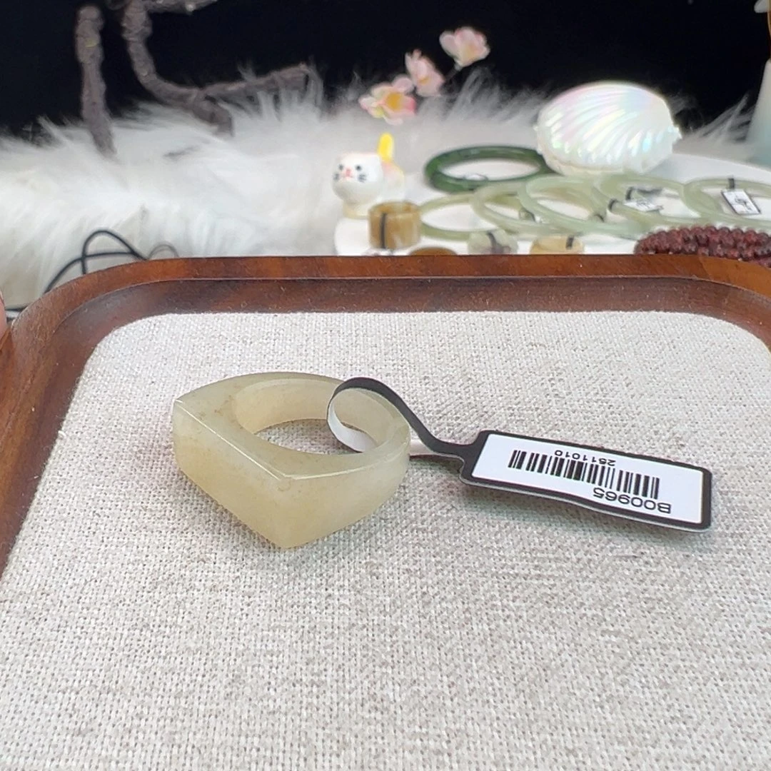 和田玉未镶嵌戒指w47桂花窄马鞍16.1不退不换