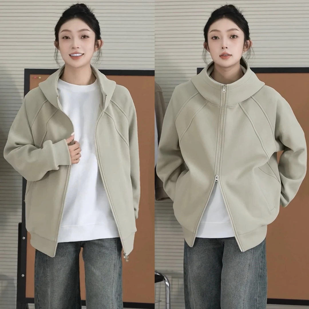 【主播同款】25年秋季新款原创夹克时尚连帽宽松潮流男女同款