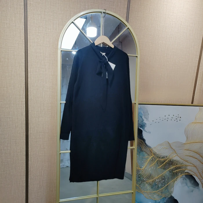 AE911孕妇黑色针织连衣裙90-140