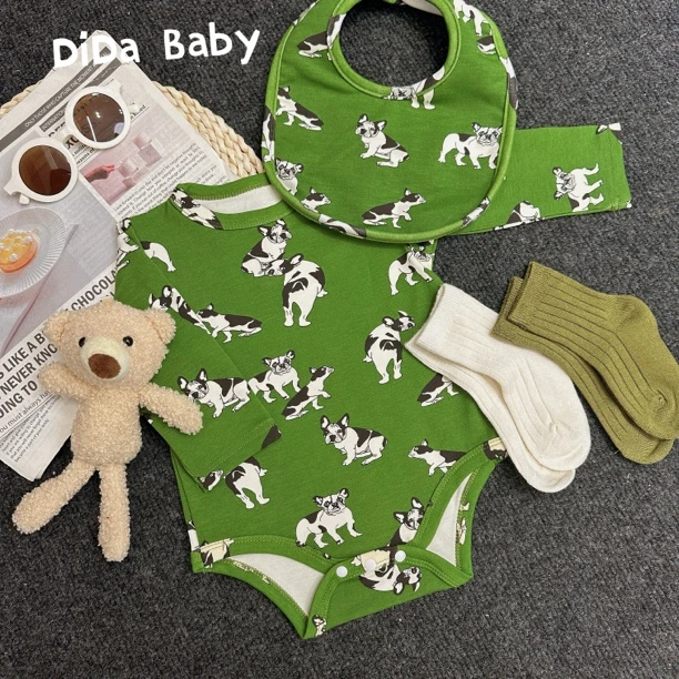 【新年旺旺】宝宝新年四季款长袖包屁衣可爱萌宠三角爬