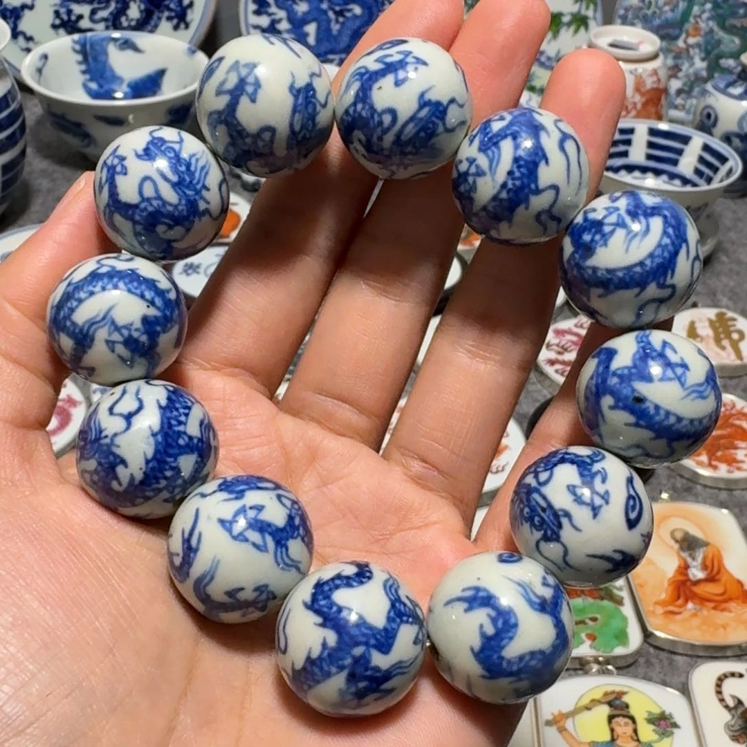 瓷片固***?12颗龙珠一串