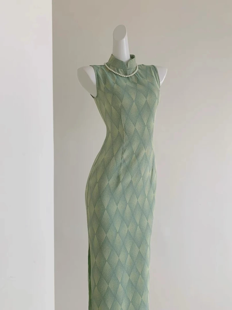 【清梦瑶】中国风修身气质长款时尚夏季复古日常旗袍单层衣长120