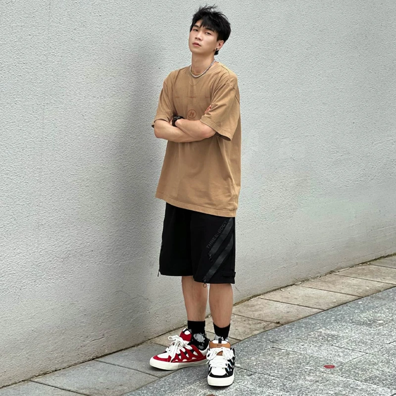 labzaa美式简约创意字母印花短袖t恤男女夏季ins潮牌休闲纯棉上衣