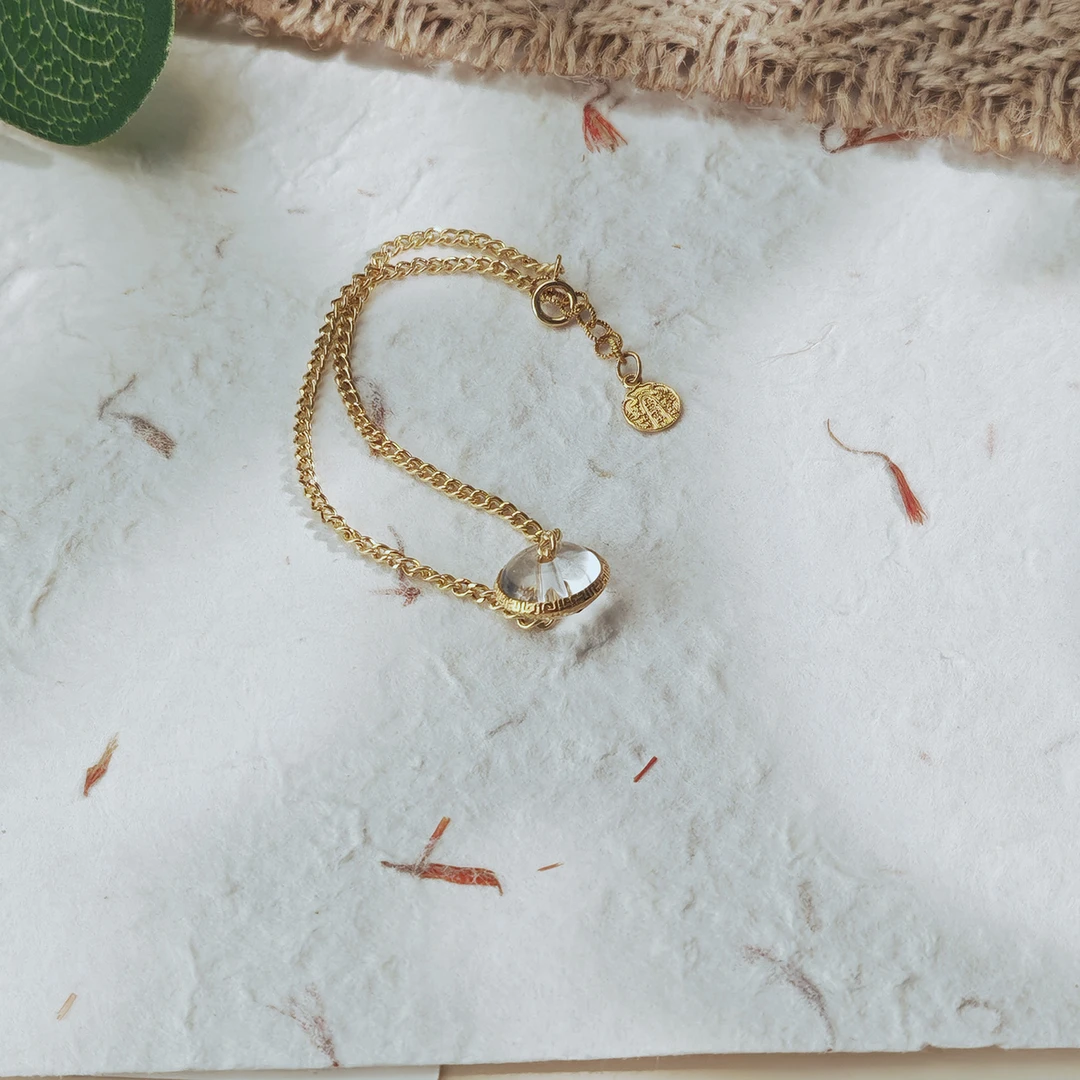 [琪钰]清净 18K金水晶飞碟珠手链-L250525012