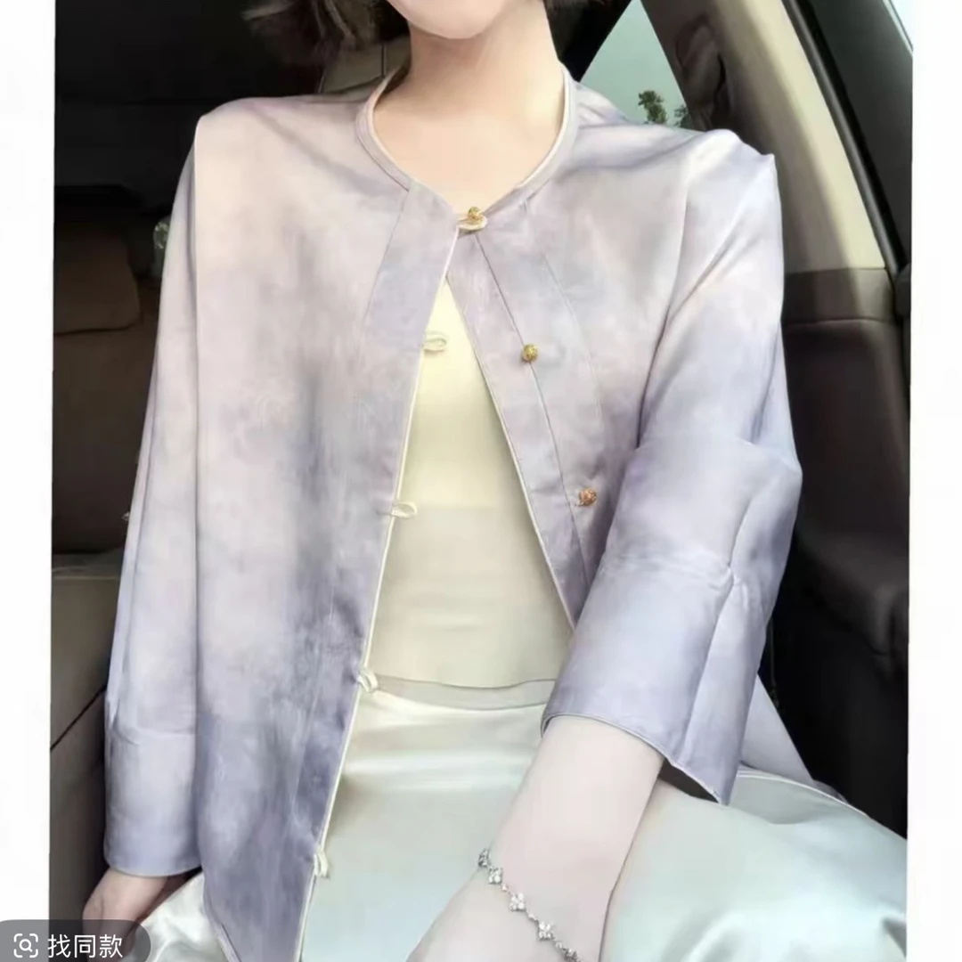 【紫洛薰】双面穿新中式防晒外套显白上衣气质盘扣女装长袖宽松