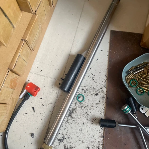 侧压打气筒便携式多功能打气筒压力测试打气筒304不锈钢500x25