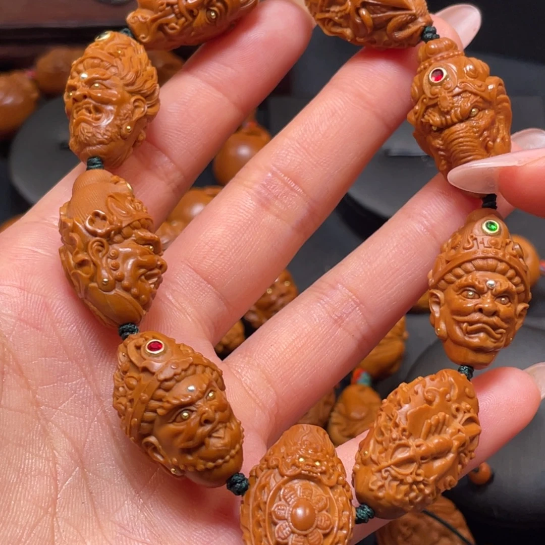 橄榄核手串/手链1.7五色财神橄榄核