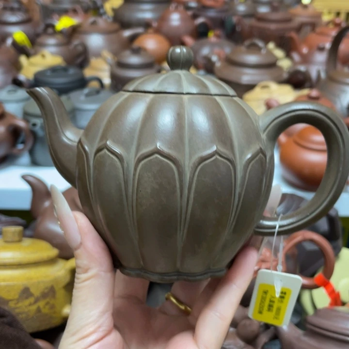 张***条底槽青茶壶紫砂艺术作品