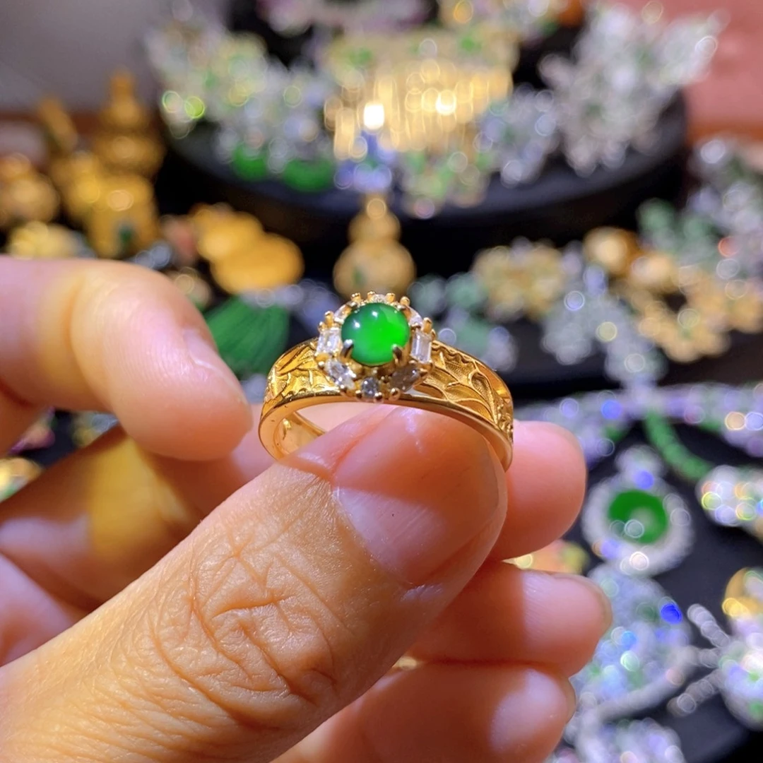 翡翠银S925镶嵌项圈天然翡翠