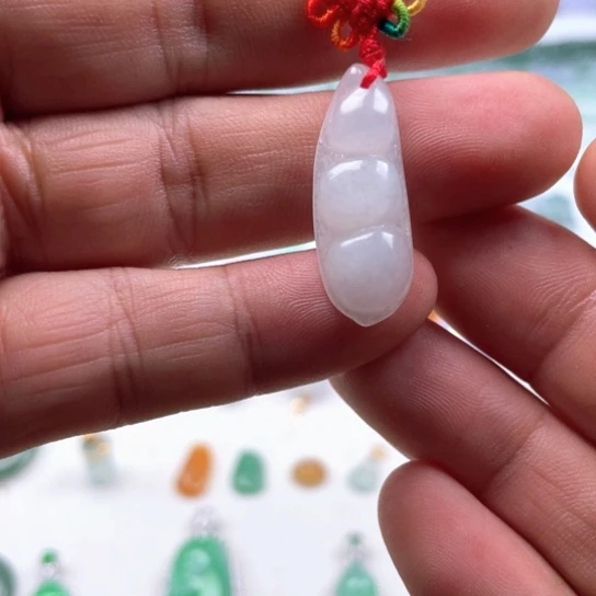 翡翠未镶嵌颈饰翡翠豆子手机链