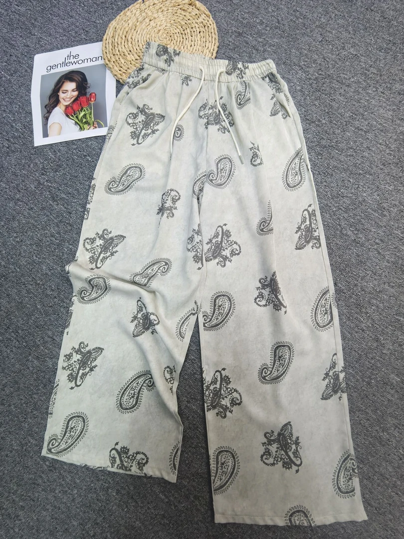 0187【夏季新款】夏日冰皮印花飘飘裤（2578）