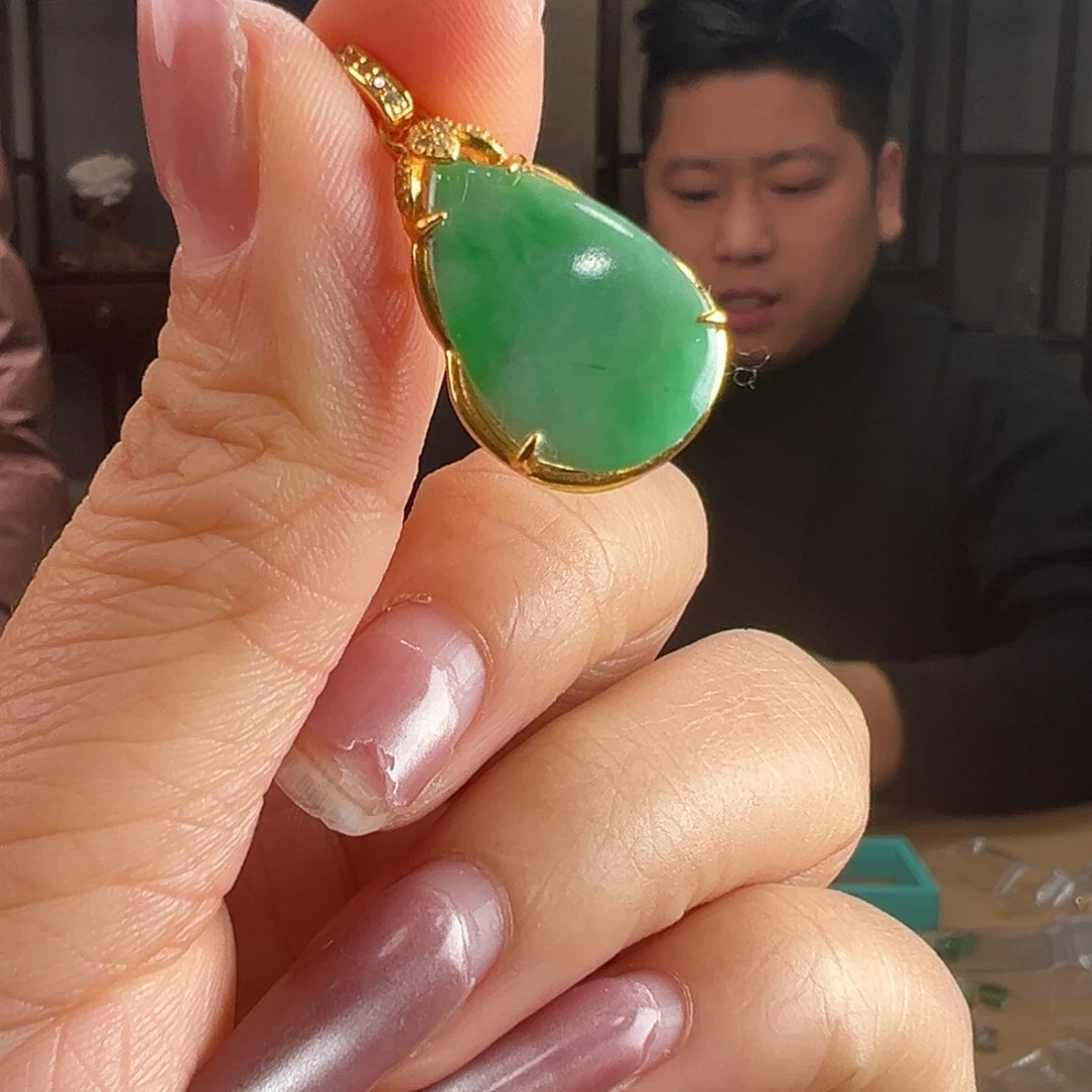 翡翠银S925镶嵌颈饰吊坠