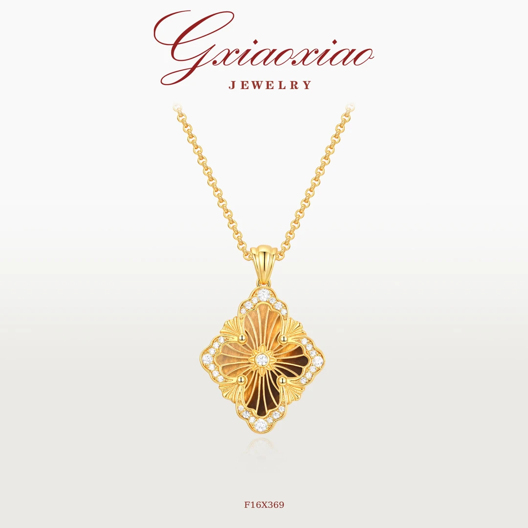 925银 镀K金 法式气质高定歌剧系列项链 F16X369