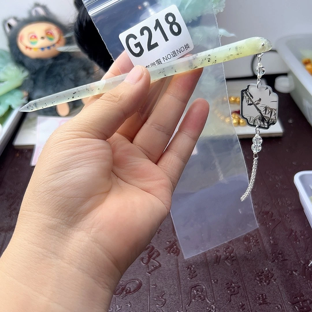 合金蛇纹石玉发饰❦****࿐