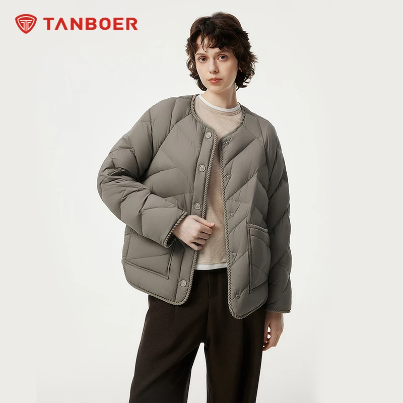 坦博尔好羽绒女短款羽绒服轻薄百搭叠穿秋冬外套TBF330258D【CC】