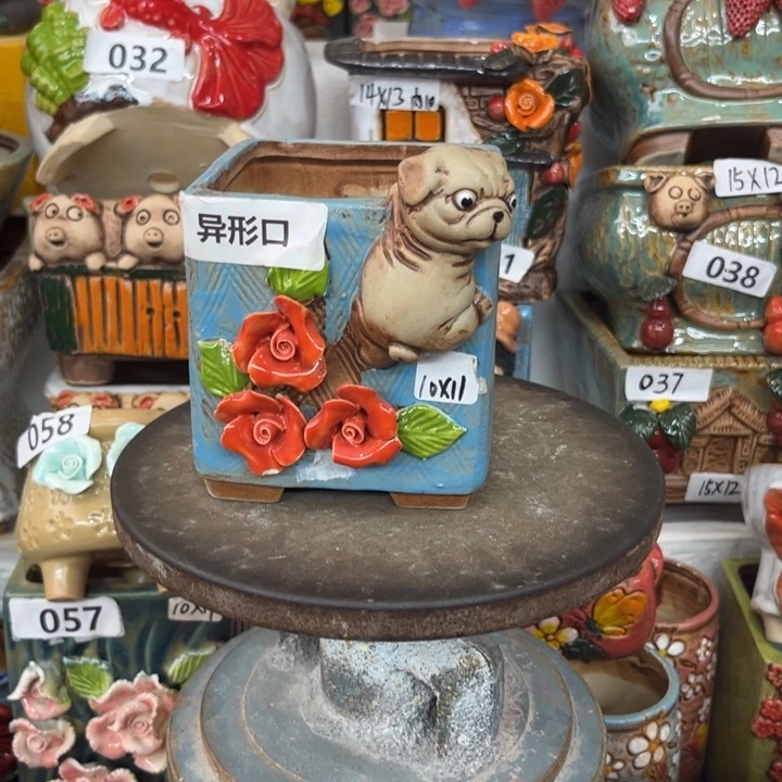 紫砂花盆粗陶材质多肉花盆