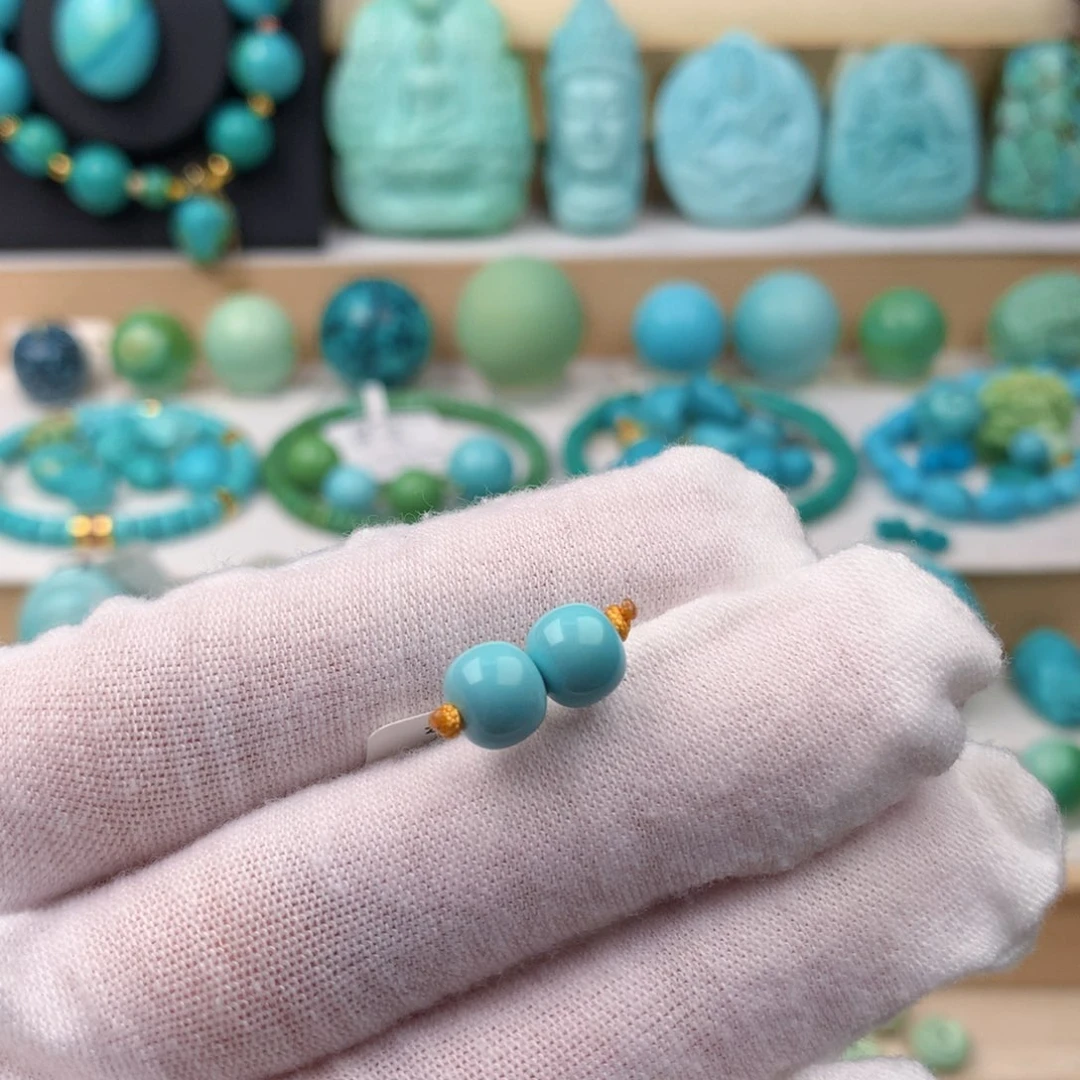 未镶嵌绿松石珠宝奇石卡7.2