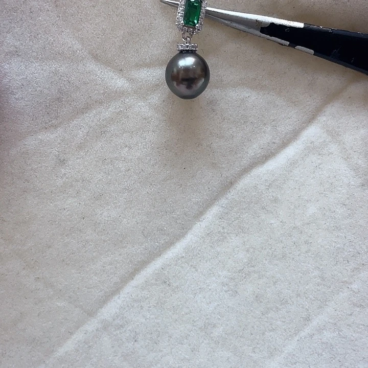 银S925镶嵌吊坠(不含链)海水珍珠