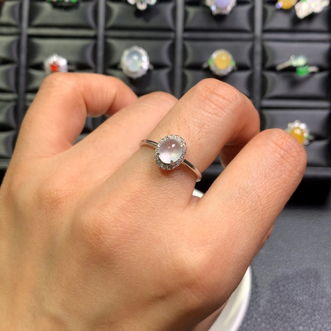 翡翠银S925镶嵌戒指