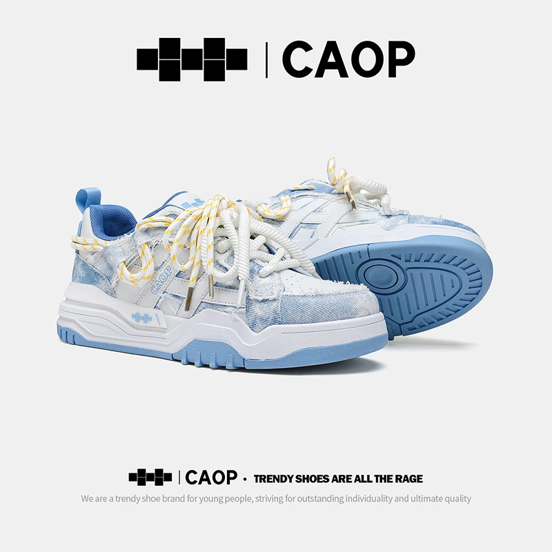 CAOP草牌男鞋冬季新款韩版潮百搭滑板鞋个性小众设计港风面包鞋子