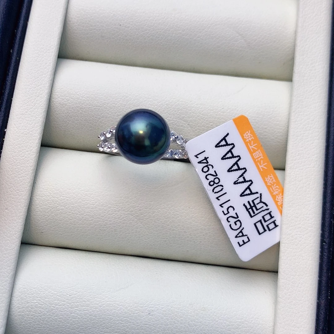 海水珍珠戒指银S925镶嵌w55