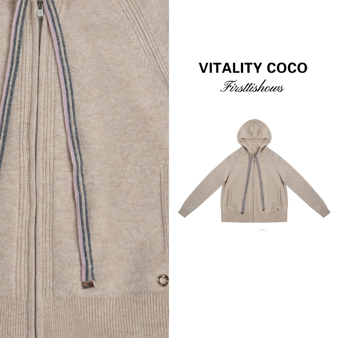 VITALITY COCO·LP系列新款女装 高定羊毛拉链卫衣外套-2424
