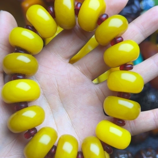 琥珀未镶嵌手链蜜蜡