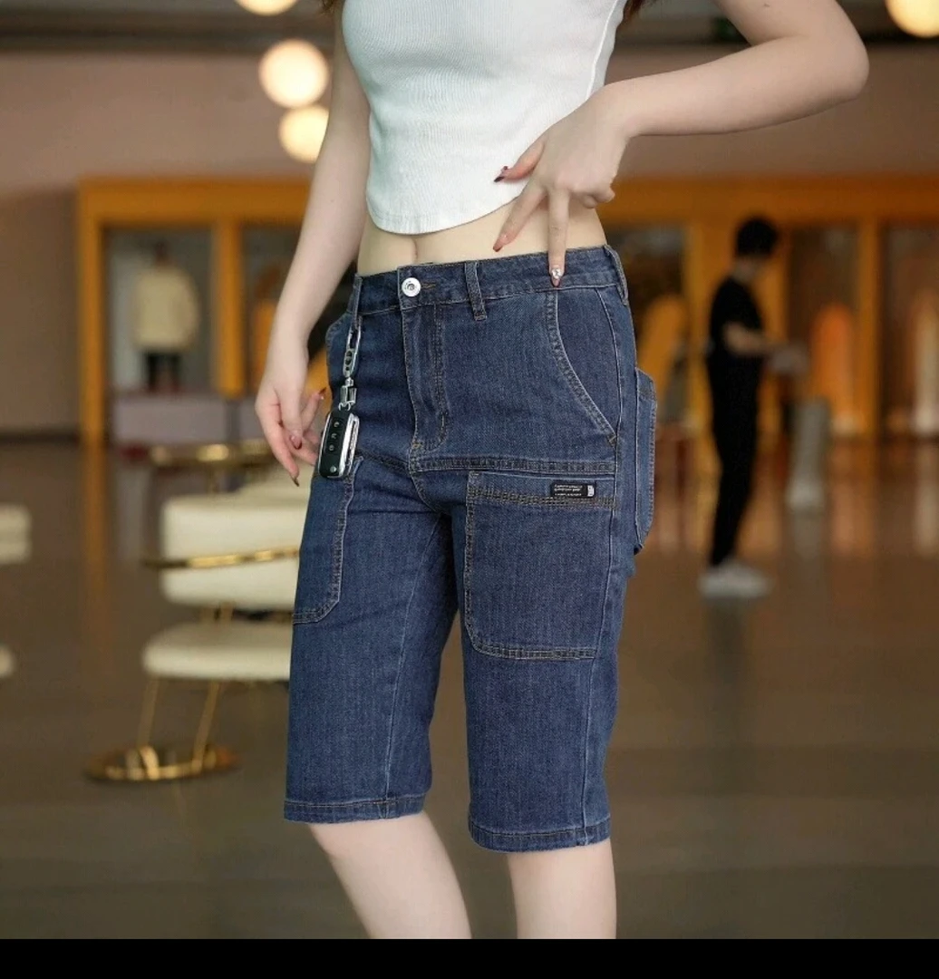 薄款显瘦棉弹磨白牛仔裤宽松常规款男牛仔短裤夏季休闲韩版潮流