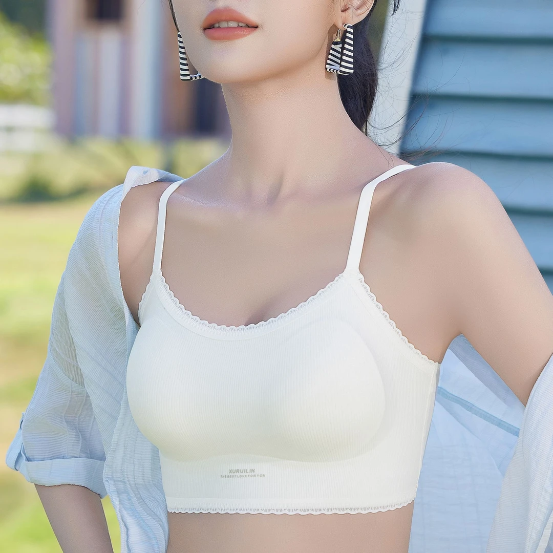 【艾米专属】美背抹胸内衣女夏季小胸聚拢一字肩运动文胸2820