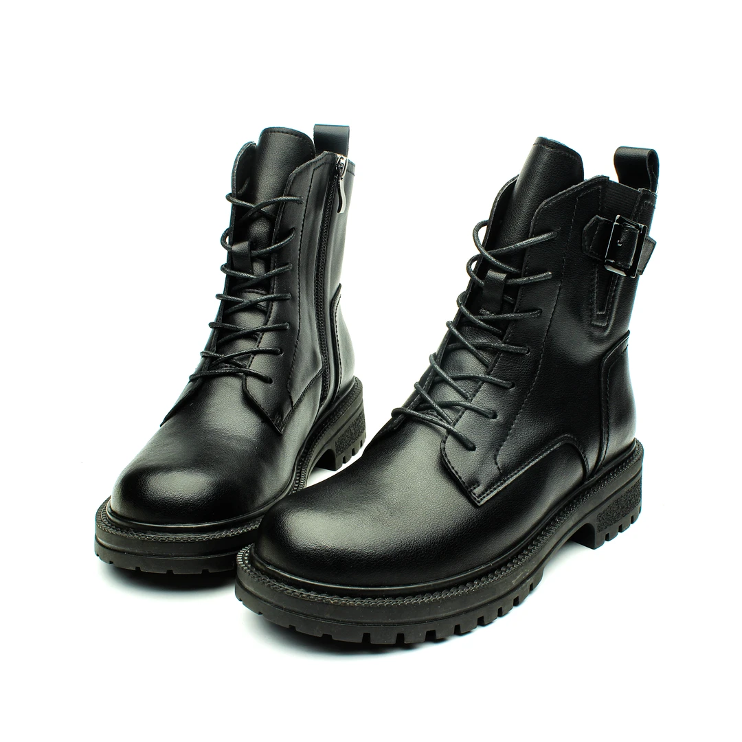 Jinho/金猴牛皮低跟时尚休闲女马丁靴#4502122