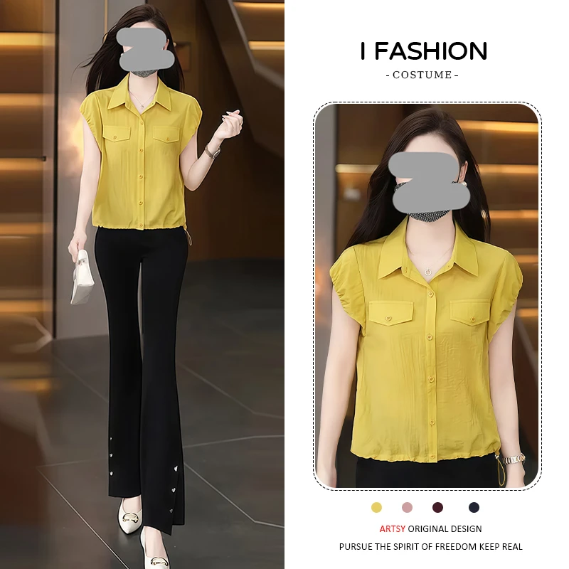 设计感polo领衬衫女2026年夏季新款时尚减龄简约洋气显瘦百搭上衣