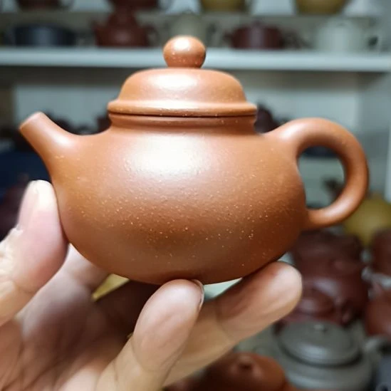 茶壶紫砂原矿黄降坡容天粗砂220cc半手工