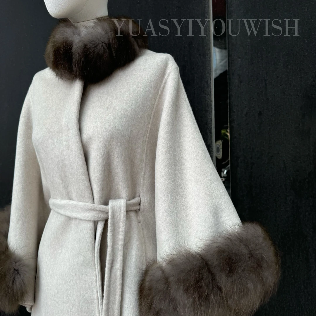 YUASYIYOUWISH|“晓看”经典LP升级狐狸毛斗篷大衣