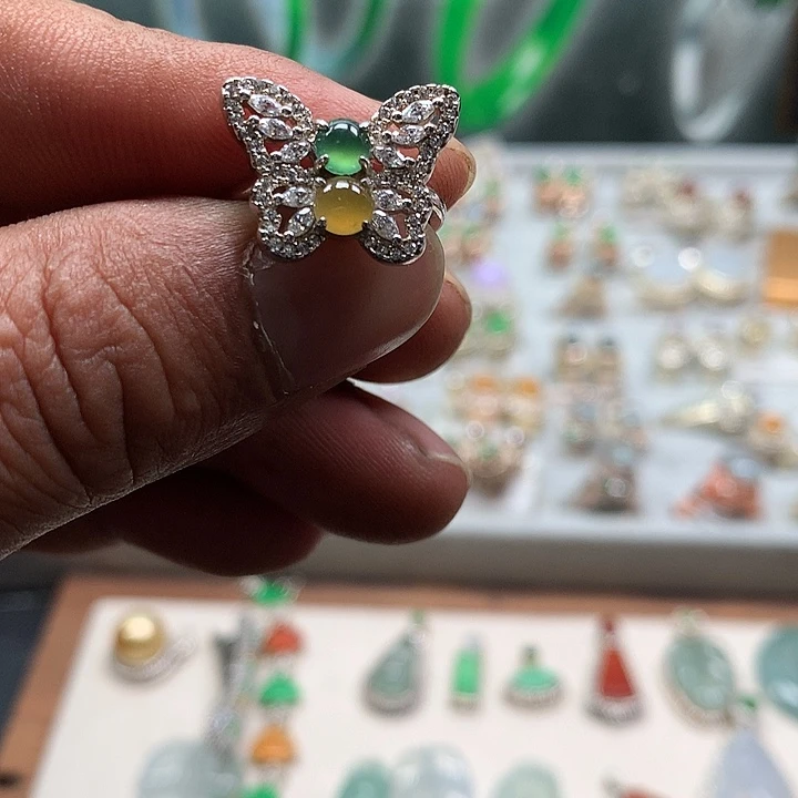 翡翠银S925镶嵌戒指