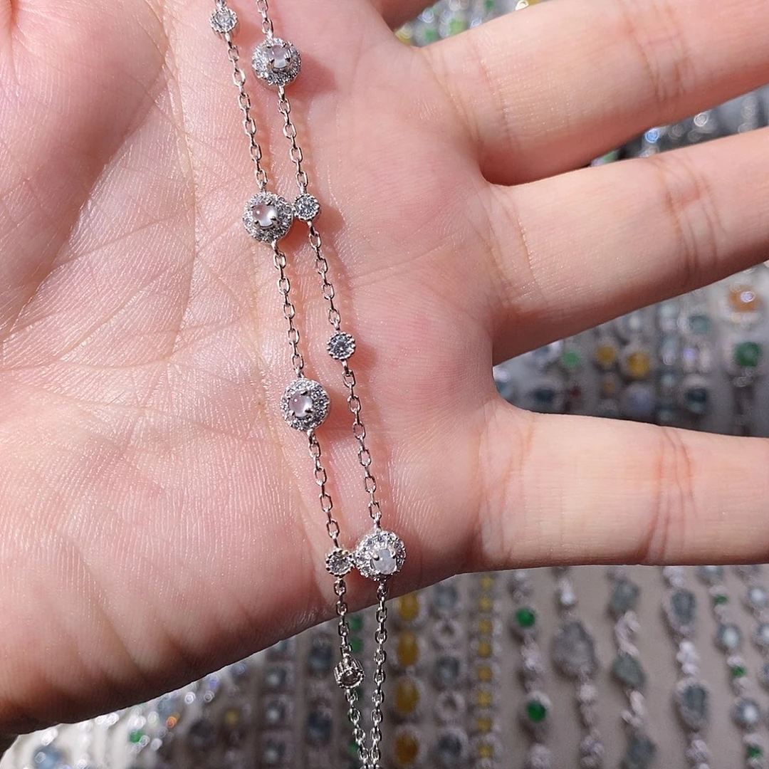 翡翠银S925镶嵌手链