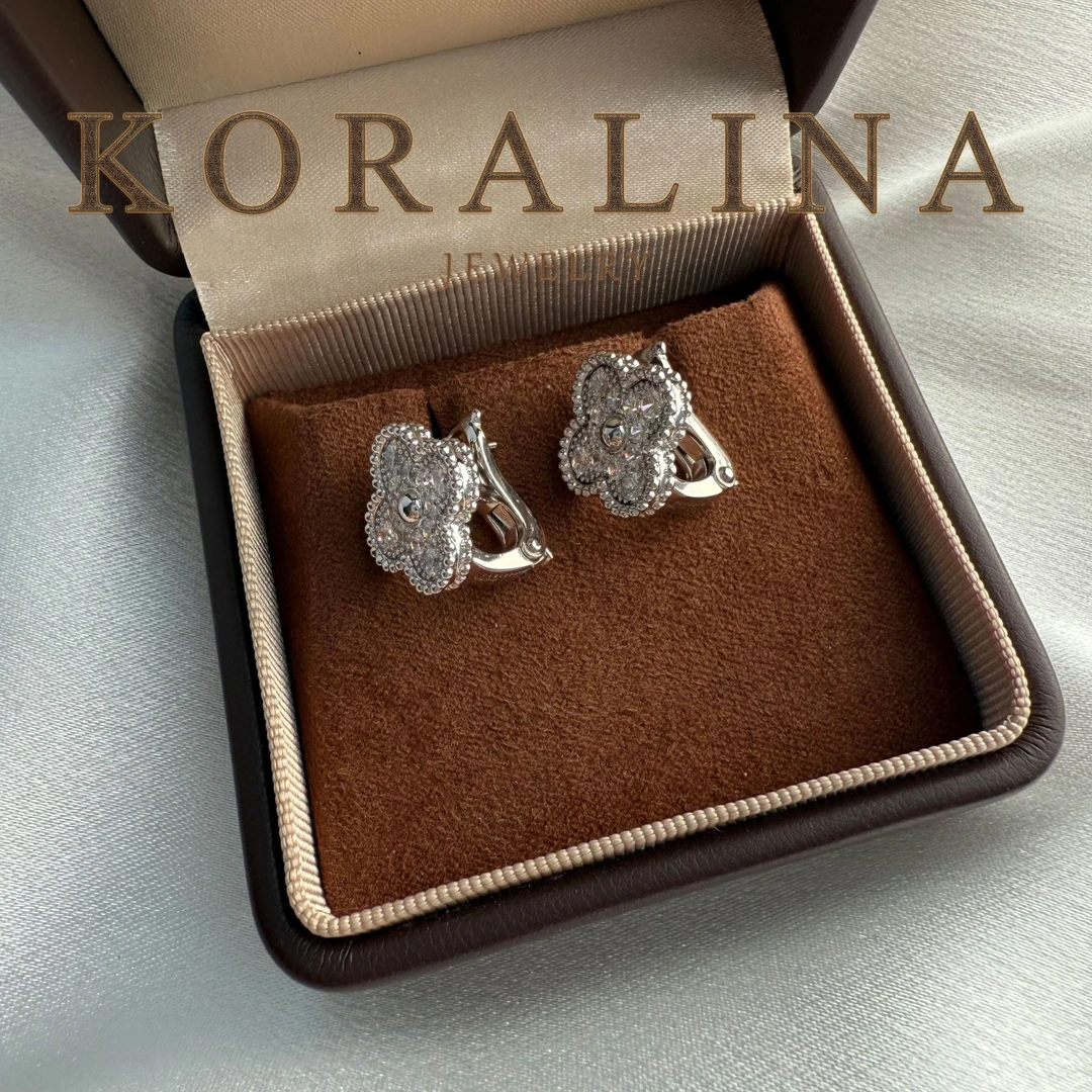 合金耳饰 四叶花耳拍设计感百搭B