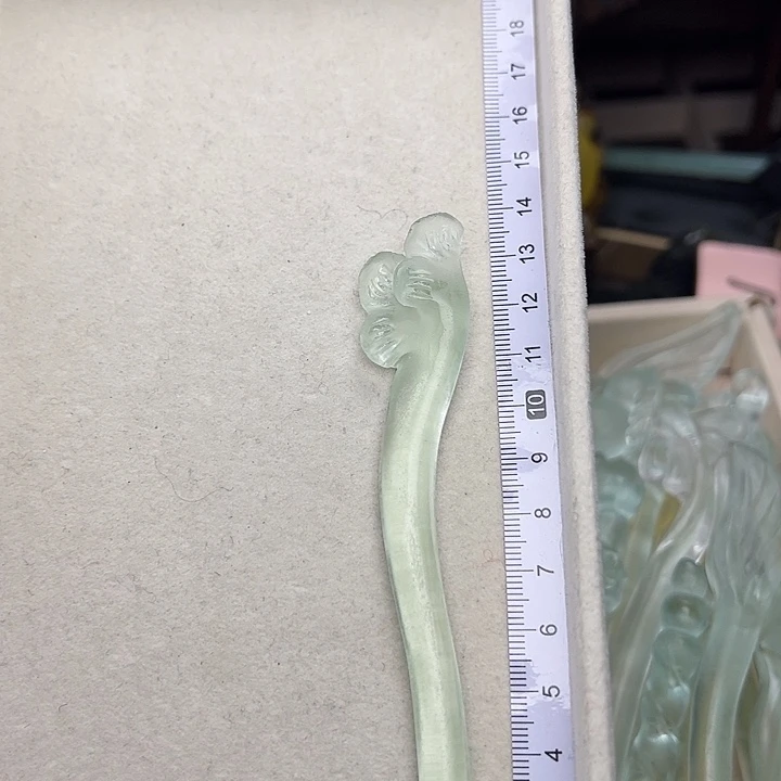 蛇纹石玉未镶嵌发簪银杏叶