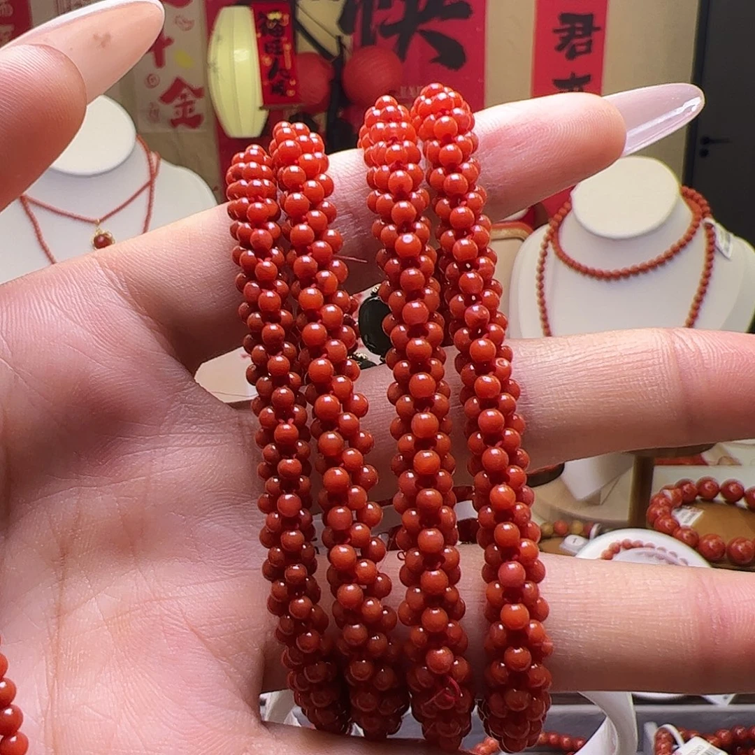 南红玛瑙未镶嵌小米链4条多样性发一