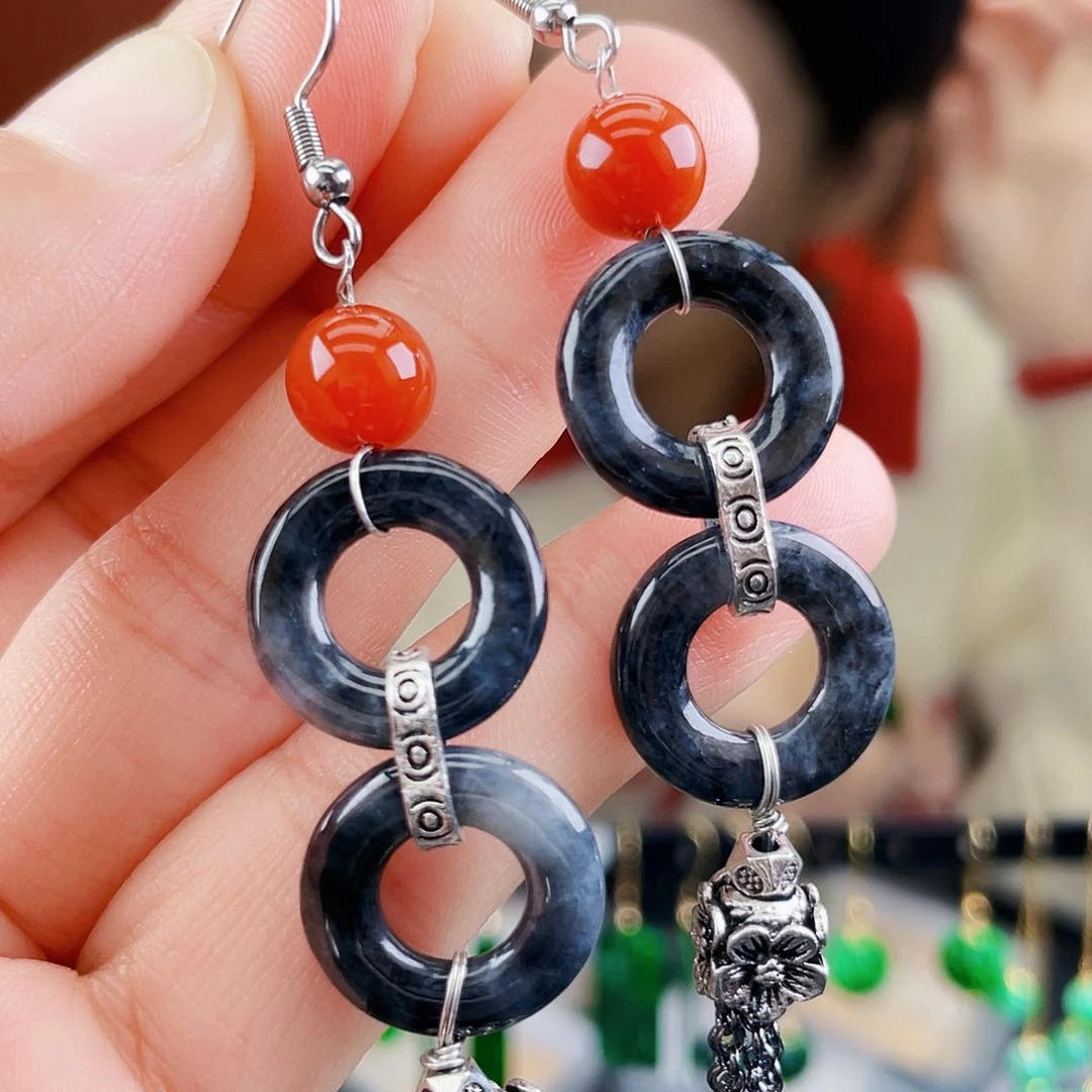 翡翠未镶嵌耳饰饰品