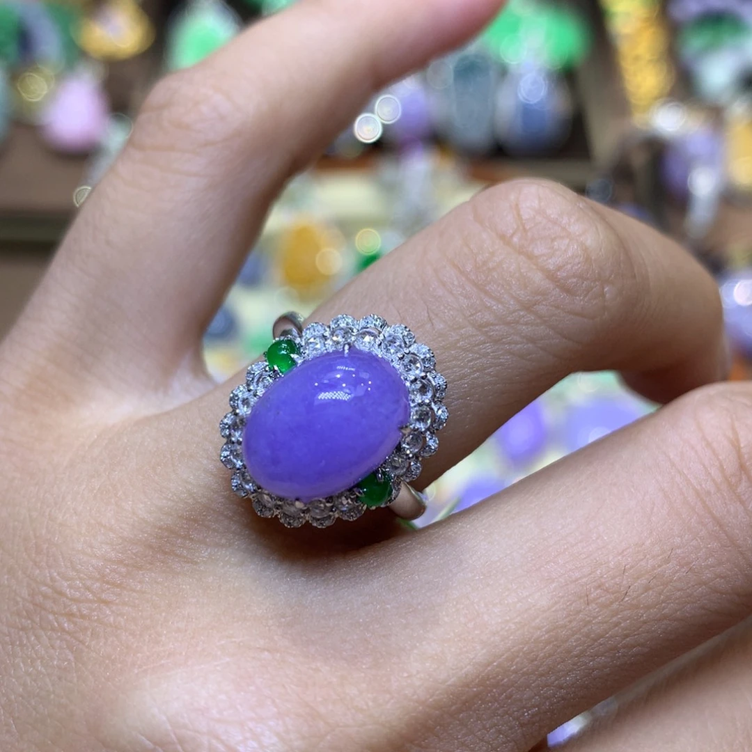 楠***难翡翠18K金镶嵌颈饰