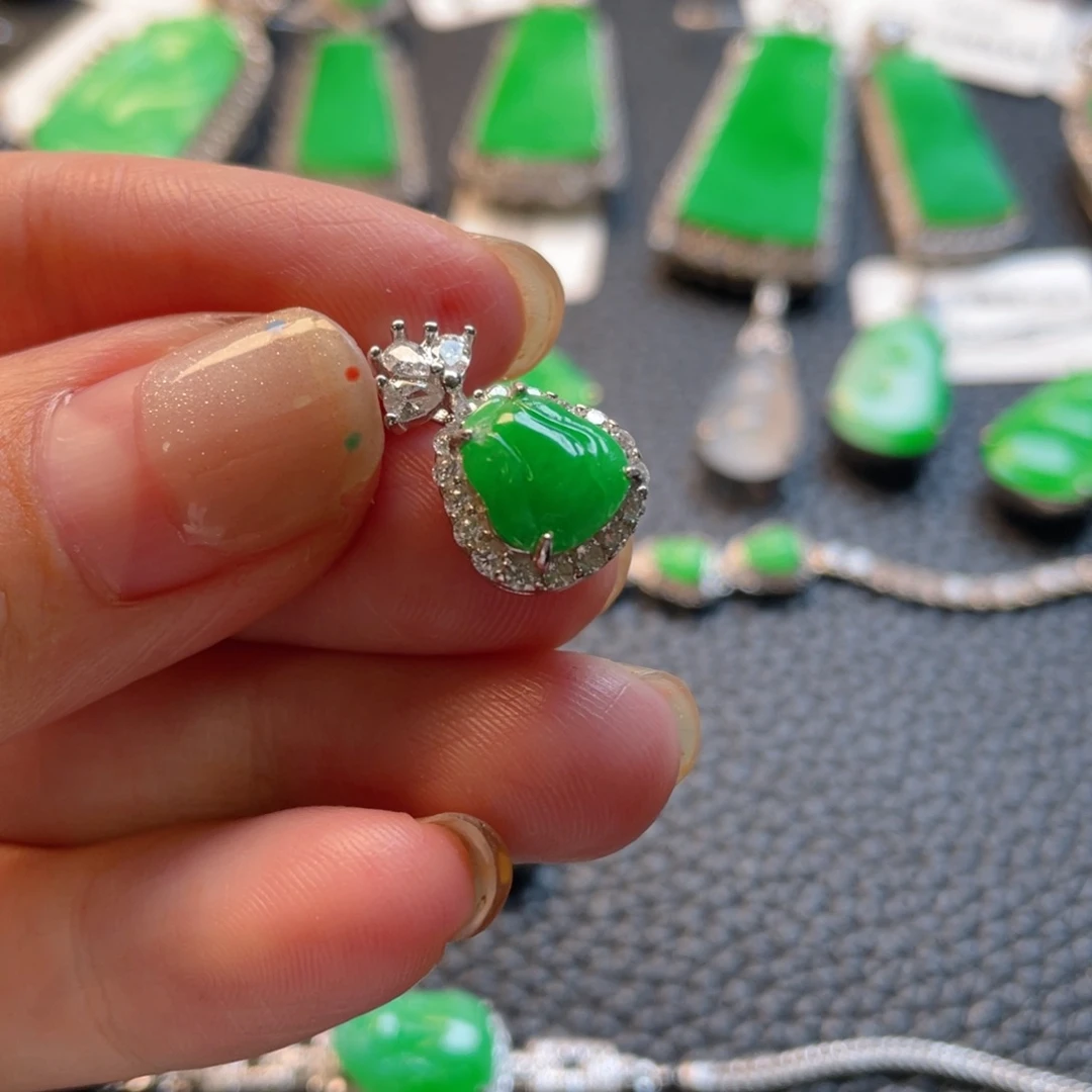 翡翠银S925镶嵌吊坠(不含链)