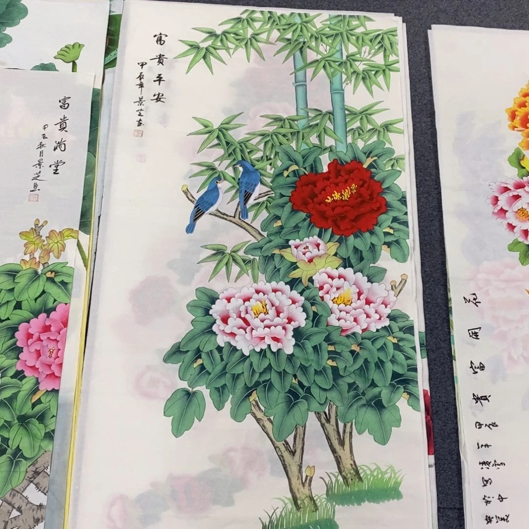 国画尺寸140✖️70四尺工笔手绘