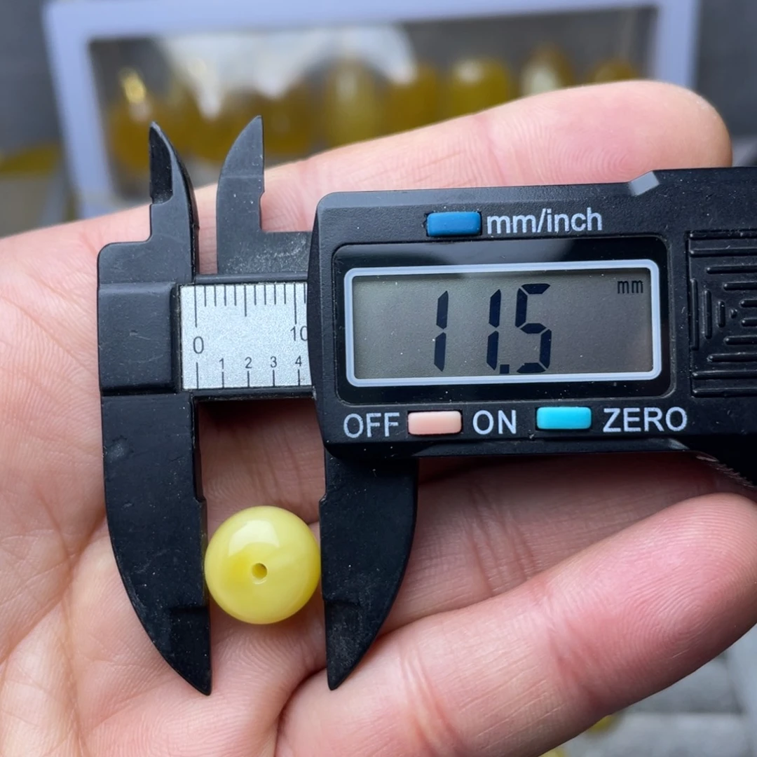 蜜蜡珠宝奇石未镶嵌老型珠11.5*9.5mm有瑕疵