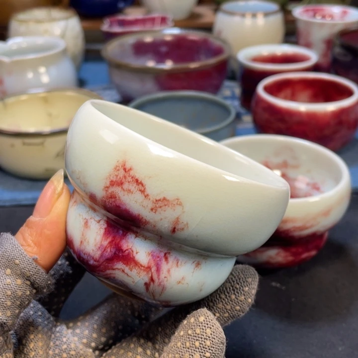 摆件手工玉石釉福禄杯