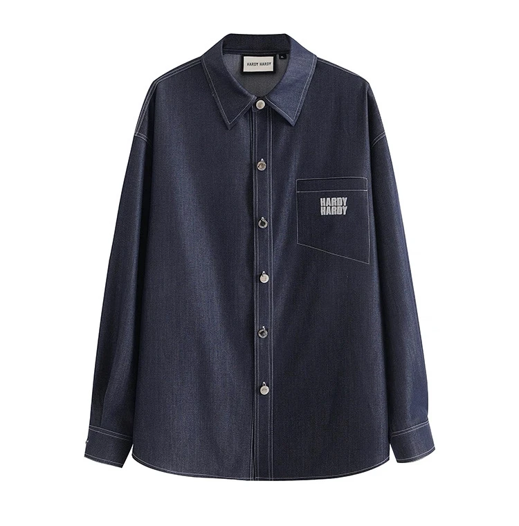 美式潮流时尚老钱风设计感百搭衬衫与直筒裤子套装男女通用