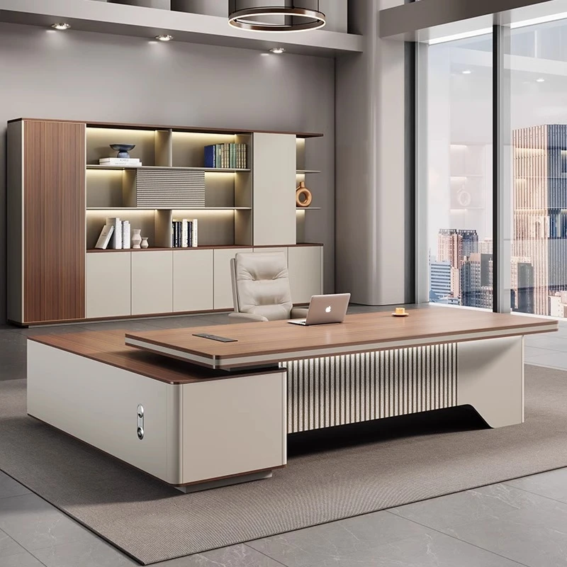 老板办公桌轻奢总裁桌高级感烤漆班台现代简约高端经理主管桌单人