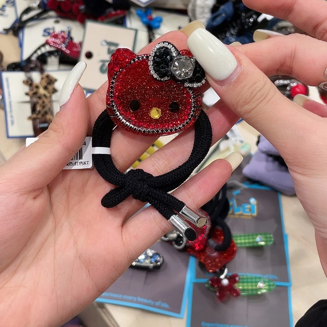 树脂非金属红Kitty发绳