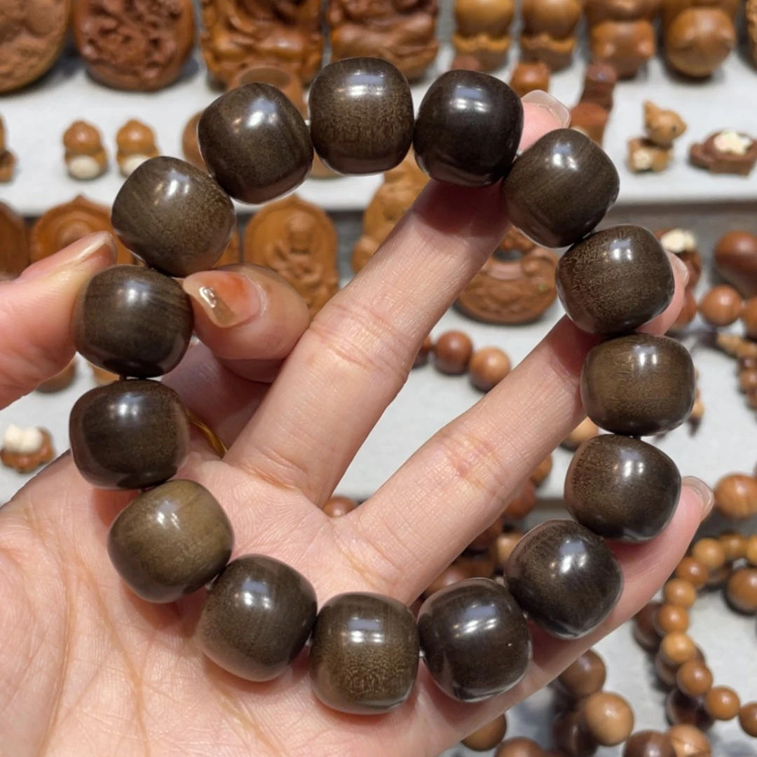 【闪购商品】檀香木手串/手链老**石15×16阴沉横纹